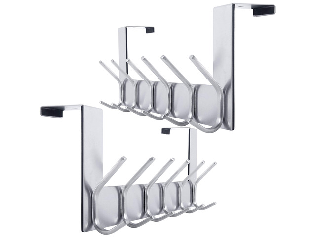 Over The Door Hooks Door Hanger:Over The Door Towel Rack with 6 Hooks for Hanging,Door Coat Hanger Towel Hanger Over Door Coat Rack for...