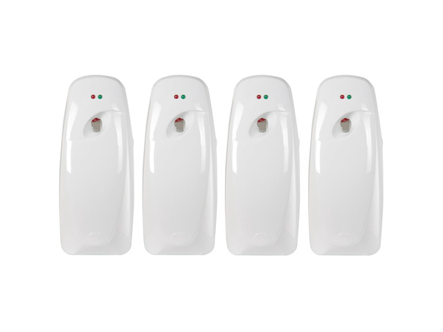Automatic Air Freshener Spray Dispenser (4-Pack) Wall Mounted or Free Standing, Commercial and Home Use, Multiple Time Scent/Mist Release Settings...