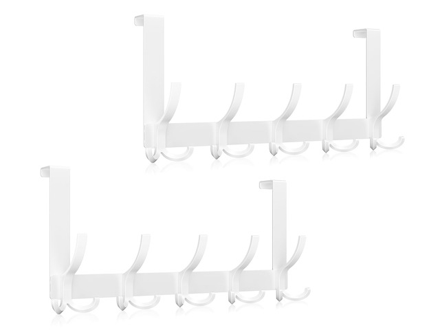 Over The Door Hooks for Hanging, Over The Door Hanger with 5 Triple Coat Hooks, Over The Door Towel Rack for Bathroom, Door Hanger Hooks for Coat,...