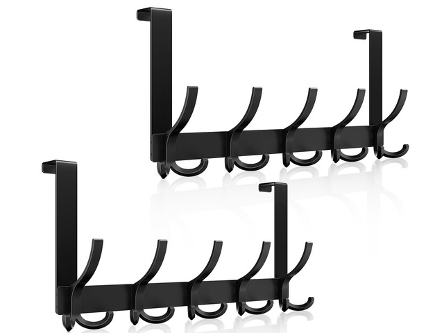 Door Hanger Hook, Over The Door Hooks for Hanging, Over The Door Towel Racks for Bathroom, Over The Door Hanger - 5 Triple Hooks for Towel, Clothes...
