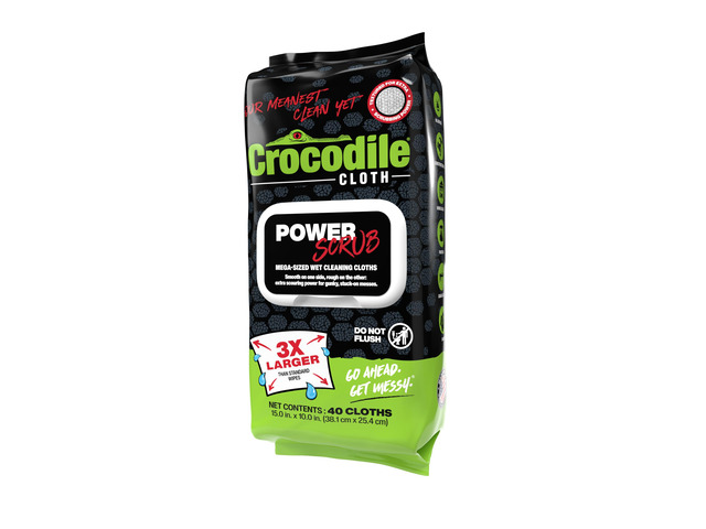 PowerSCRUB Heavy-Duty Hand & Tool Cleaning Wipes, 40 Count Dual-Surface Cloths, Moist, Absorbent, & Disposable - Safe on Skin & Multiple Surfaces
