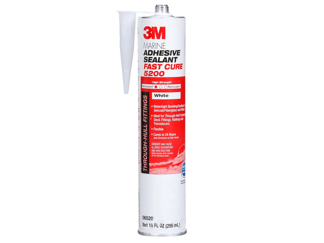 Marine Adhesive Sealant 5200FC Fast Cure, White, 10 fl oz Cartridge Permanent Bonding and Sealing for Boats and RVs Above and Below the Waterline...