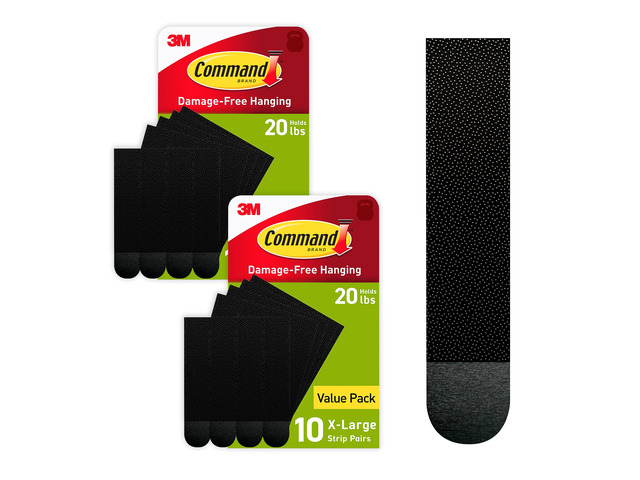 20 Lb XL Heavyweight Picture Hanging Strips, Damage Free Hanging Picture Hangers, Heavy Duty Wall Hanging Strips for Living Spaces, 20 Black...