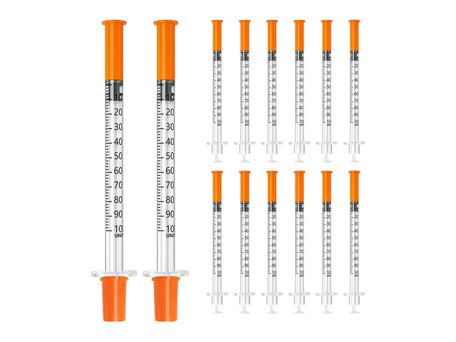 1cc/ml jeringas 29G 1/2'(12.7mm), Individually Wrapped, Box of 100
