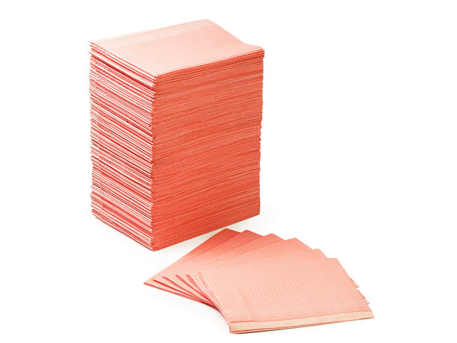 125 Pack Dental Bibs Disposable,Dental Bibs 13' x 18', Orange 2-Ply Paper 1-Ply Film