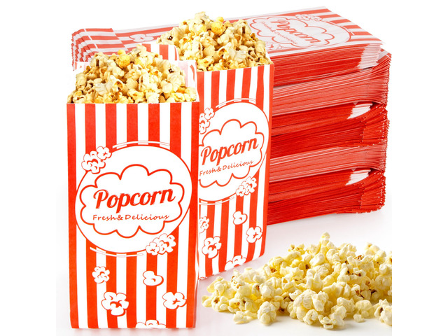 500pcs Popcorn Bags 1oz - Small Disposable Paper Bags for Popcorn Popped Kernels Mini Containers, Movie Night Supplies for Halloween, Christmas,...