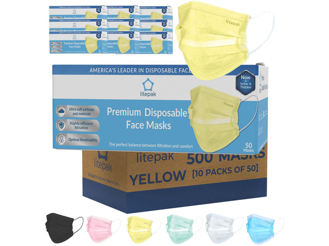500pcs Premium Disposable Face Mask SOFT 3ply Nose Wire