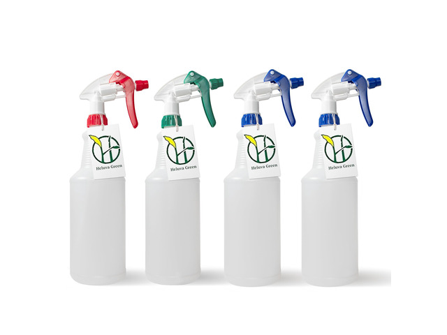 Heavy Duty 32oz Plastic Spray Bottles for Cleaning, 4 Pack Large empty industrial bottles for gardening, vinegar, chemicals, pro cleaners....