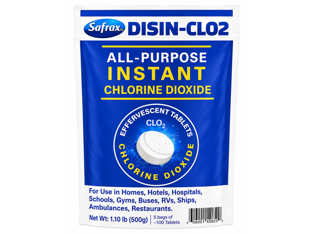 DISIN-CLO2 Multi-Purpose Instant Chlorine Dioxide Tablets Fast-Acting Cleaning & Deodorizing Tablets for Home, Kitchen & Travel Freshness Booster...