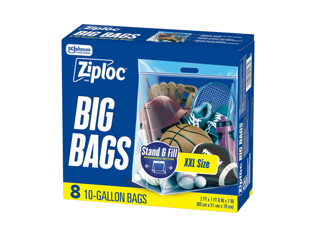 Big Bags, 10 Gallon XXL Reusable Storage Bags, 8 Count 10 Gallon Extra Large Plastic Storage Bags, Reusable, Fits Clothes, Bedding, Moving...
