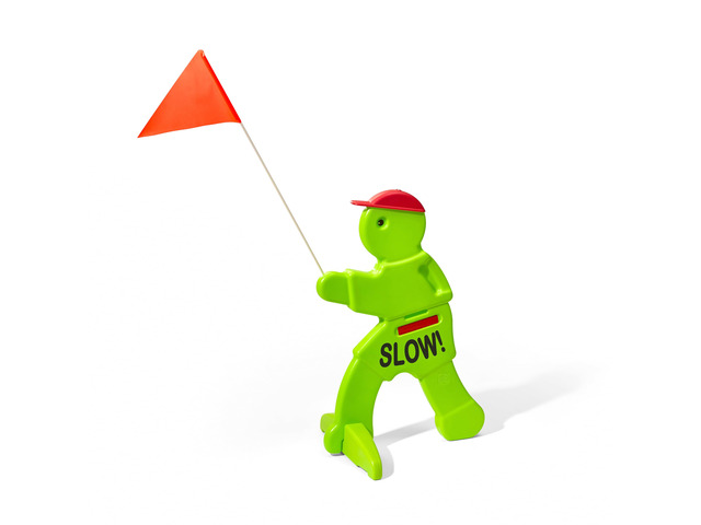 Kid Alert Street Safety Sign, Kids at Play Signage for Neighborhood Safety, 32-Inch Tall Reflective Caution Sign with Warning Flag