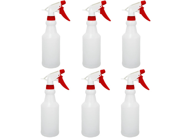 6 Pack 16oz Spray Bottles, Reusable Fine Mist Water Sprayer for Plants, Cleaning, High Output Ultrafine Misting Plastic Spray Bottles for Water,...