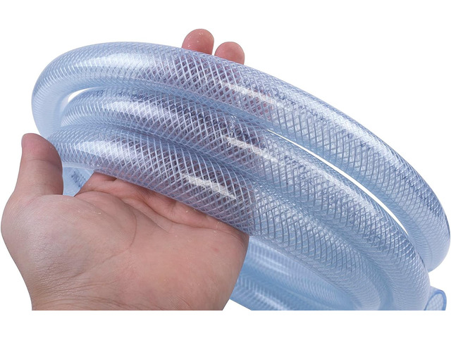 High Pressure Braided Clear Flexible PVC Tubing 3/4' ID, 25ft