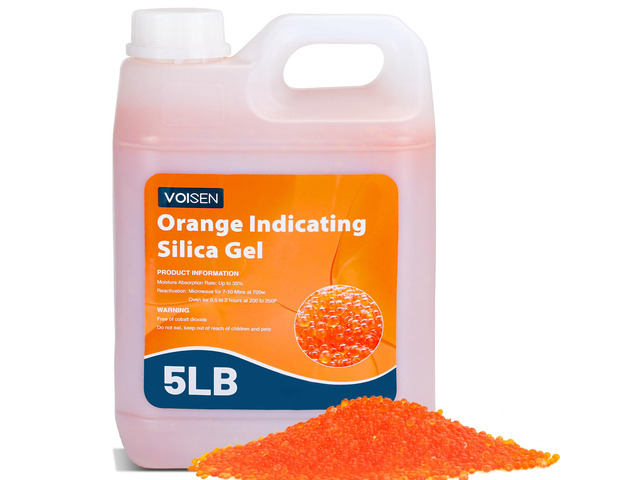 5 LBS Orange Indicating Silica Gel Desiccant Beads Reusable Desiccant Industry Standard 3-5 mm(Orange to Green),Desiccant for 3D...