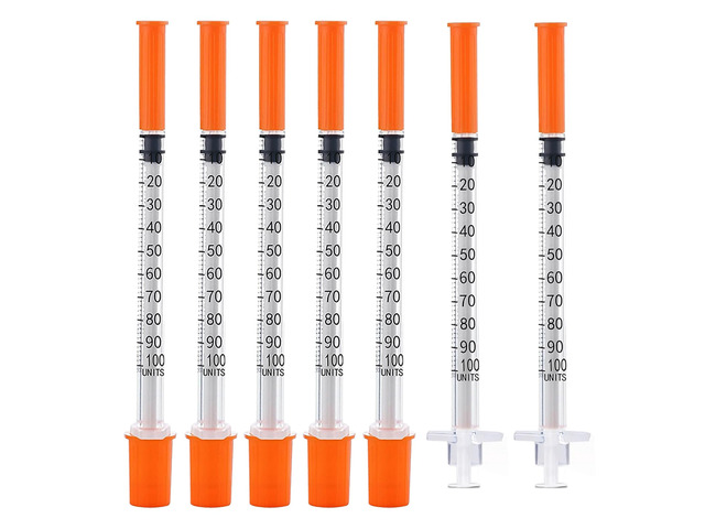 1CC Syringes with 31G 5/16'(8mm) Needle 100PACK, Lab Supplies Individually Wrapped (1CC 31G 5/16'-100PACK)