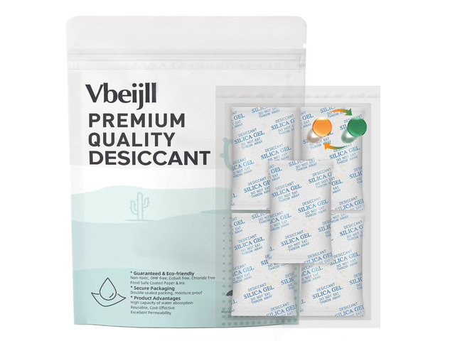 100 Gram (15 Pack) Silica Gel Packets, Food Grade Desiccant Each 5 Pack Individually Sealed, Rechargeable Moisture Absorbers for Food Storage,...