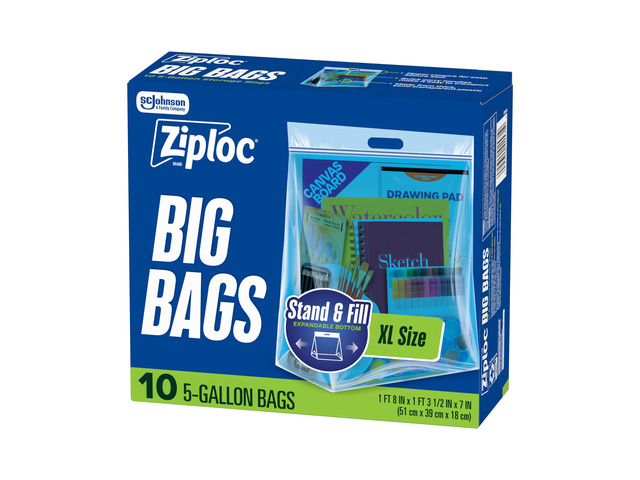 Big Bags 5 Gallon XL, Reusable Large-Capacity Plastic Storage Bags, 10 count