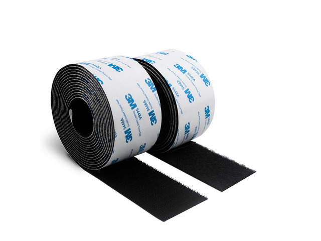 3M Hook and Loop Self Adhesive Tape 2 x 20Ft 9448A Sticky Back Interlocking Nylon Fabric Fastener Heavy Duty Adhesion Strip Tape Black