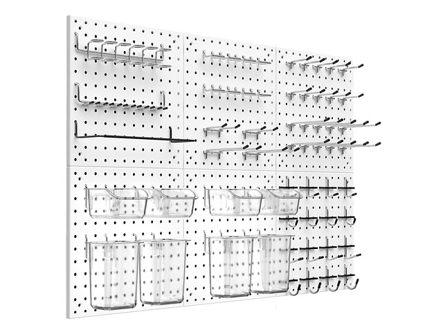 Peg Board Kit, Includes Pegboard and Accessories,with Hooks and Bins,Peg Board Wall Organizer for Office,Ornaments Display,Crafts Organization...