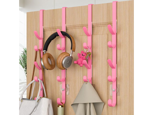Over the Door Hooks, Metal Door Hooks for Hanging, Over the Door Purse Organizer for Coat Hanger, Back of Shower Door for Hanging Towel Rack...