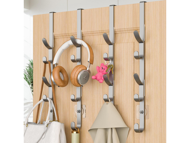 Over The Door Hooks, Metal Door Hooks for Hanging, Over The Door Purse Organizer for Door Coat Hanger, Back of Shower for Hanging Towel Rack...