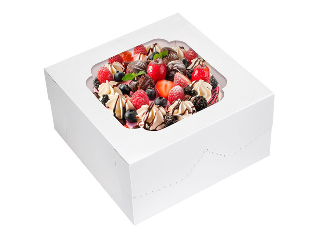 24pcs 12 Inch Cake Boxes, Bakery Containers with Window (12x12x6) Disposable White Containers, Easy to Assemble, 400gsm Thickness Cardboard, Sturdy...