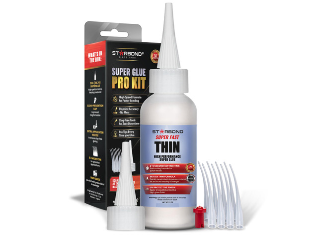 Super Fast Thin CA Glue Super Glue Pro Kit with Precision Microtips Anti-Clog Cap & Extra Nozzles Premium Cyanoacrylate Adhesive for Cracks,...