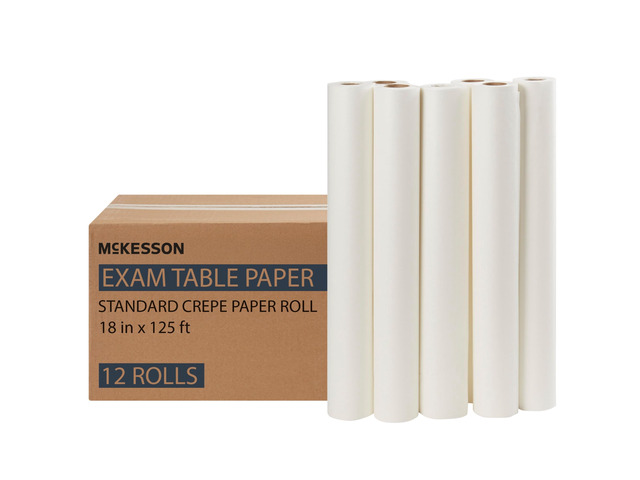 Medical Exam Table Paper Rolls, Spa, 18 in x 125 ft, 12 Rolls Diaper Changing, Nursing, Chiropractor, Patternmaking, Tracing, Premium Crepe