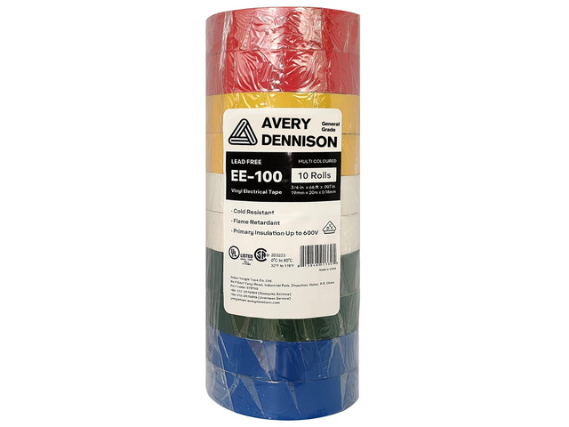 Electrical Tape, 10 Rolls General Use PVC Electric Tape, UL/CSA Listed ¾ in x 66 ft Insulating Vinyl Tape for Electrical, Repairs, Automotive and...