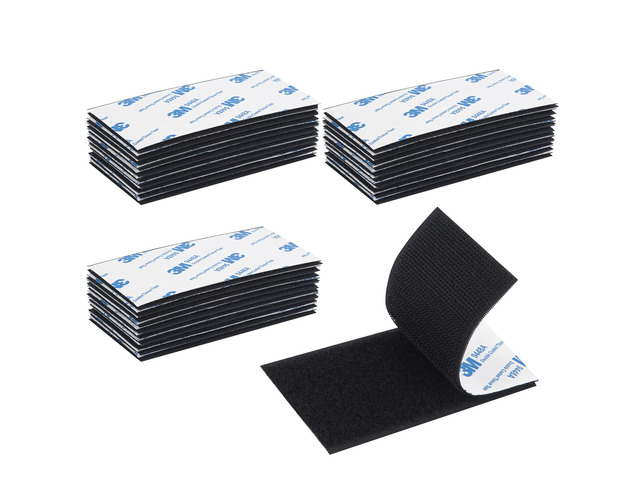 Hook and Loop Tape 2in x 4in 30 Pairs, Slef Adhesive Interlocking Strip, Double Sided Mounting Tape Heavy Duty, Picture Hanging Strips