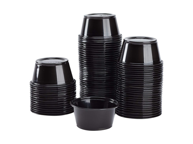 FP-P325-PPB 3.25 oz. PP Portion Cups - Black (Case of 2500)