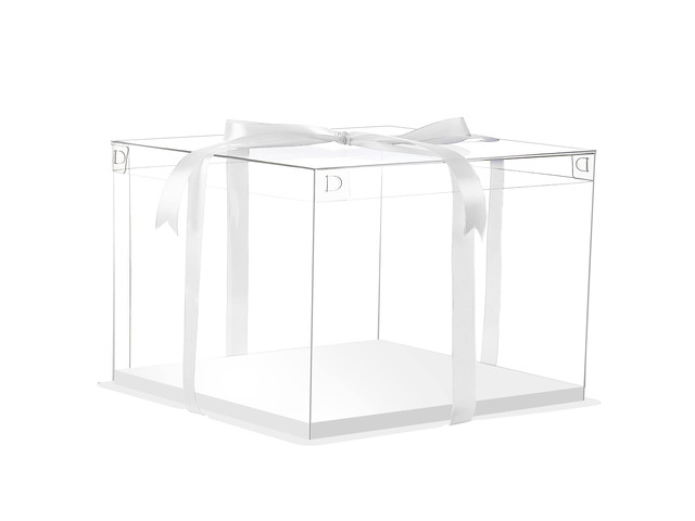 12X12X7inch Clear cake Boxes,Cake Carrier,Disposable Cake Containers, Large Cake box with Ribbon, Ideal for Large 10and 12Inch Cake...