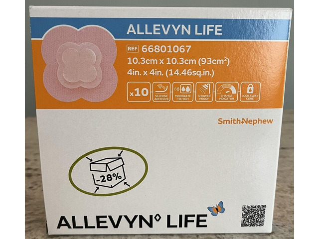 +Nephew ALLEVYN Life Wound Dressing, 4' in X 4' in Box of 10