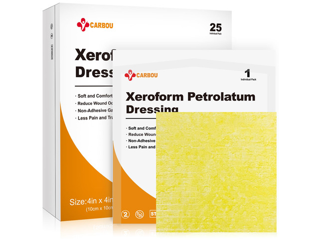 4'x4' Medical Xeroform Petrolatum Dressing, 25 Pack, Non-Stick Gauze Breathable Gentle, Soft Fine Mesh Gauze Patch for Wound Care, Burns,...
