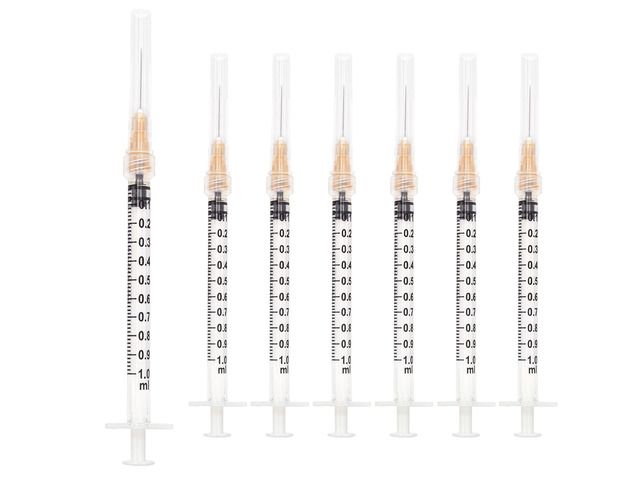 100pcs 1ml 25G x 5/8 inch Scientific Accessories, Refilling Liquids 1cc 25g 5/8 inch 16mm Individually Wrapped, Lab Sample Injections, Disposable...