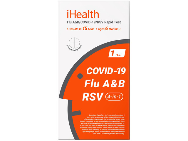 RSV Test + Flu A/B + COVID Test Combo, 4-in-1 RSV Test Home Kit, Antigen Test, 15-Minute Results, FDA Authorized OTC At-Home Test for Adults &...
