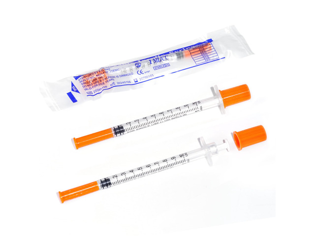 100pack 1cc Syringes with 32G 5/16 Inch-8mm U-100 Accurate Measuring for Liquid Individually Sealed Packaging