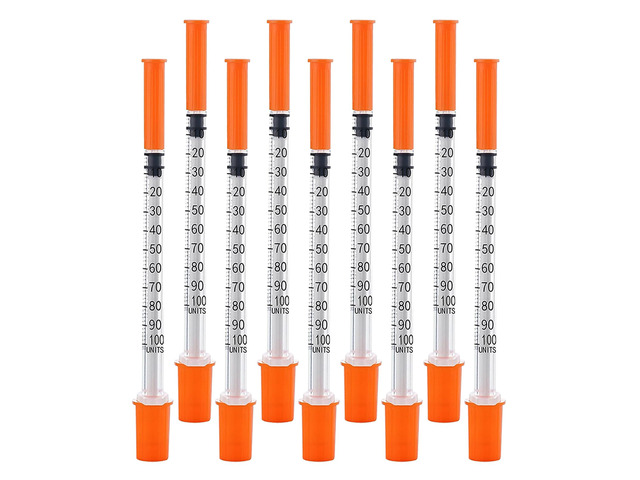 100PACK 1ML Syringe with 30G 1/2' (13mm) Needle, Individually Wrapped Lab Supplies (1CC 30G 1/2'-100PACK)