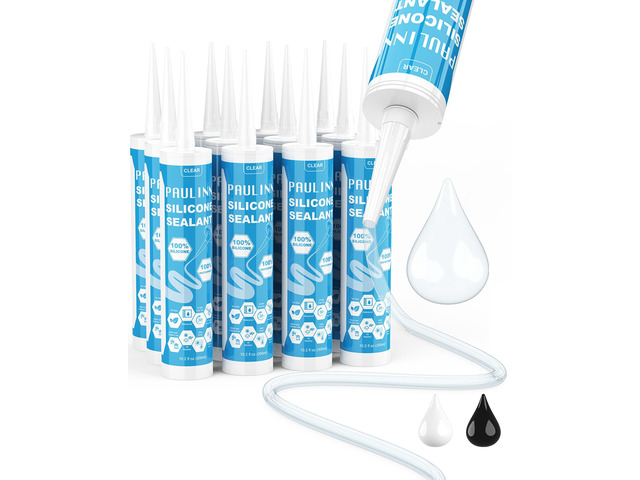 Clear Silicone Caulk (Clear, 12 Packs)