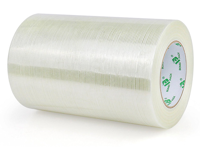 Wide Heavy Duty Fiberglass Filament Reinforced Packing Tape 8inch, 60yds x 5.5mil