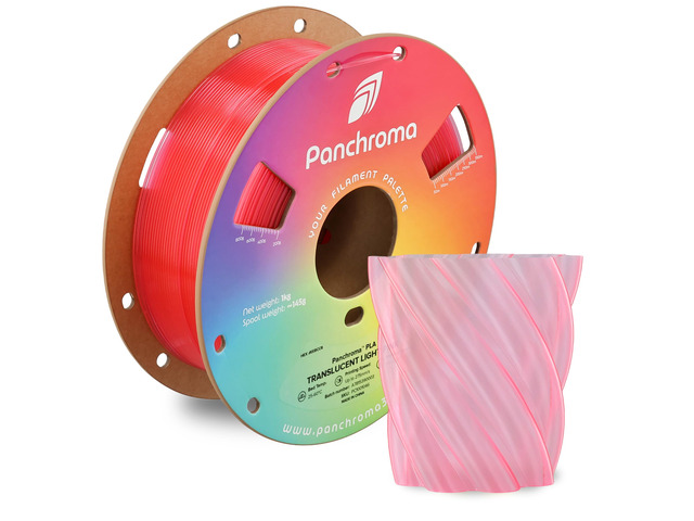 Panchroma Translucent PLA Filament 1.75mm, 1kg, Light Pink Neatly Wound, Semi Transparent PLA, Easy Print & Smooth Feeding, Compatible with Bambu...