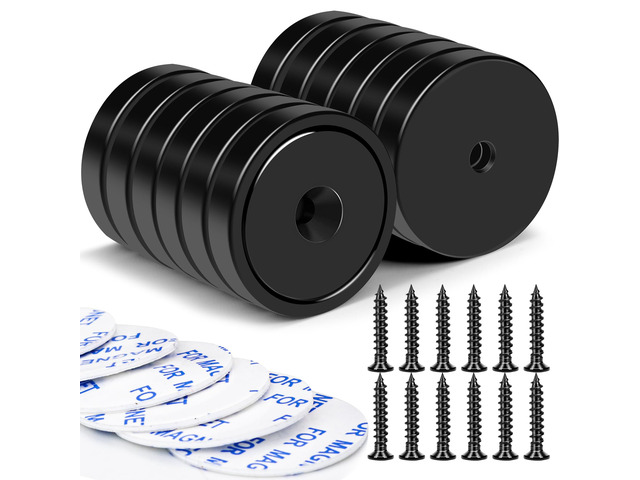 Magnets 110 LBS Heavy Duty Neodymium Strong Magnet 12 Pack Imanes Fuertes Magnet Magnetic Wall Mount Round Mounting Powerful Locker Industrial...