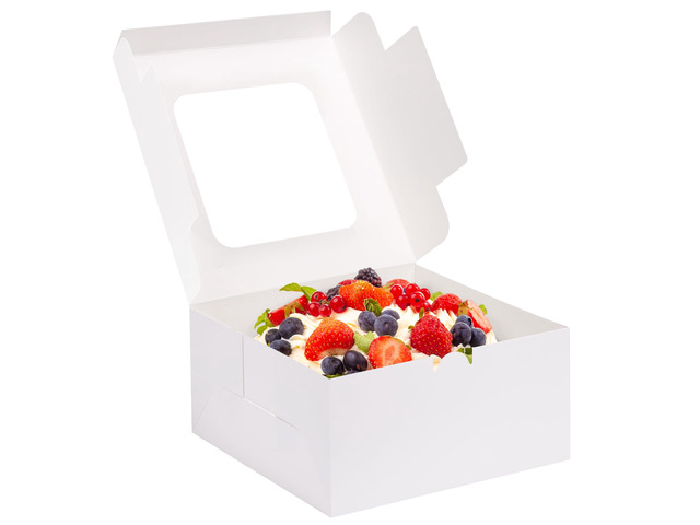 32pcs Cake Boxes, 10x10x5 Inch Bakery Containers With Window 400gsm Thickness Cardboard, Pre-folded Carrier, Easy to Assemble, Suitable for Cakes...