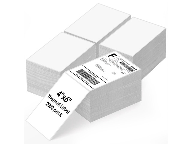 4' x 6' Direct Thermal Shipping Labels, 2000 Fanfold, White 4' x 6' Fanfold Shipping Labels; Permanent Adhesive, BPA-Free; Compatible with Most...