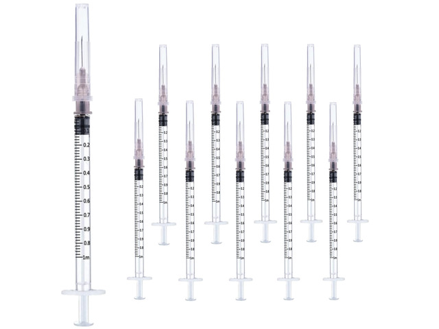 100 Pack 1ml 27Ga Lab Syringe Tools, Individually Packed