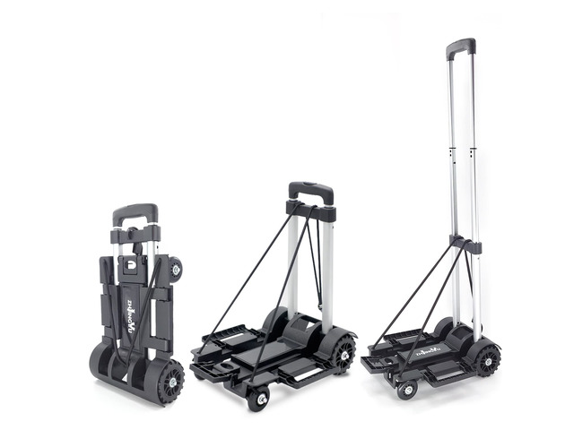 Folding Hand Truck Lightweight Trolley,4 Wheels Small Utility Dolly Cart 2 Elastic Ropes,portable backpack trolley,luggage cart,Dolly,Grocery...