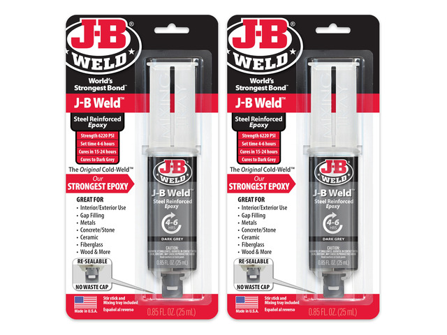 Original Steel Reinforced Epoxy Syringe, High Strength, 2 Pack, Dark Grey, 50165-2