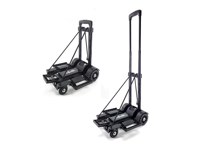 Folding Hand Truck Small Dolly,Foldable Utility cart with 4 Wheels 2 Elastic Ropes,Foldable cart,Backpack Trolley,Car seat dolly for...
