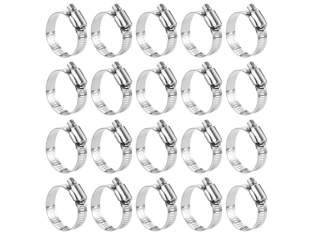 20 Pack Stainless Steel Hose Clamp Adjustable 1-1/4'' - 2-1/4'' (33-57mm) Worm Gear Hose Clamp, Metal Fuel Line Pipe Clamp for Plumbing, Automotive...