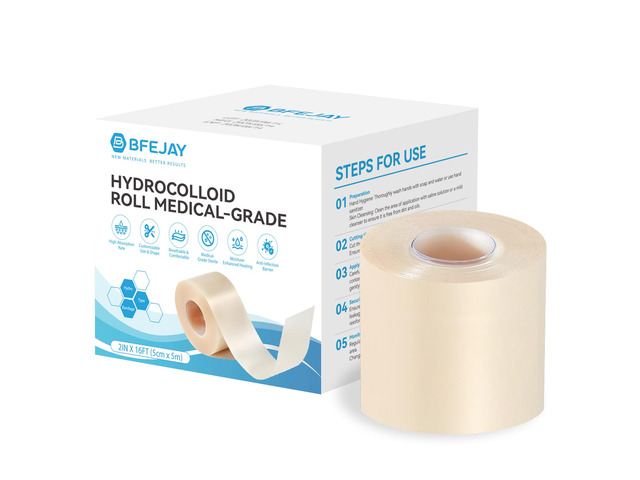 Hydrocolloid Bandages for Wound Care, Medical-Grade Hydrocolloid Roll with Self-Adhesive, Ultra Absorbent, Flexible & Waterproof, Cut-to-Size First...